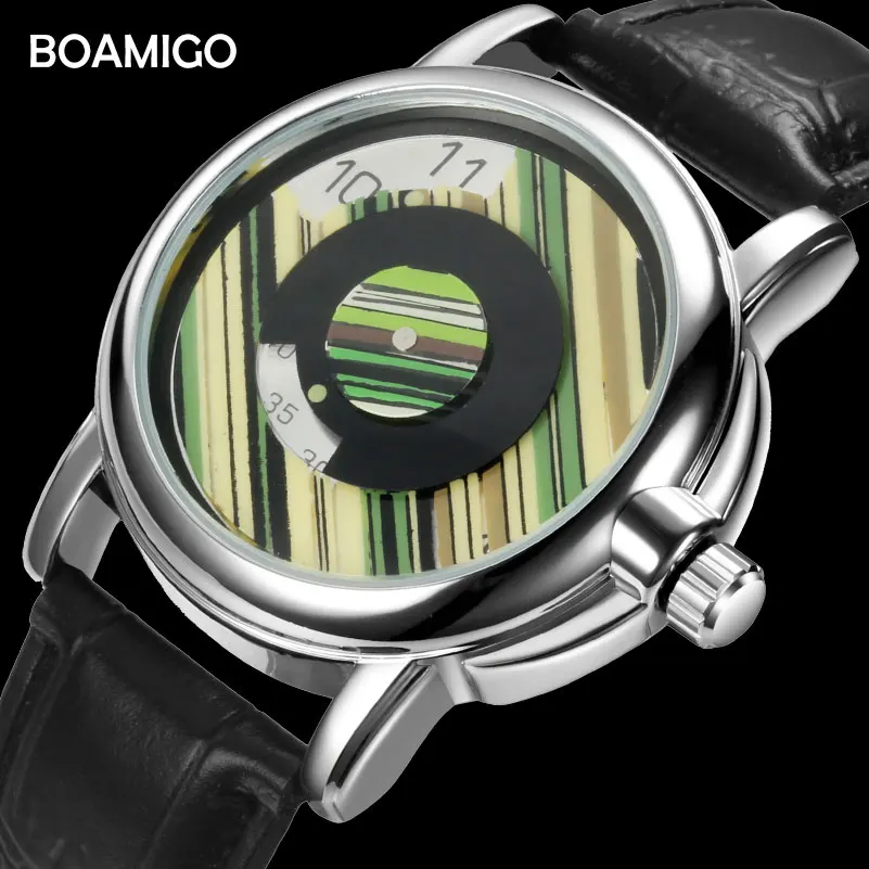 

men unisex watches BOAMIGO brand men mechanical watches fashion creative leather wristwatches 2017 gift clock relogio masculino