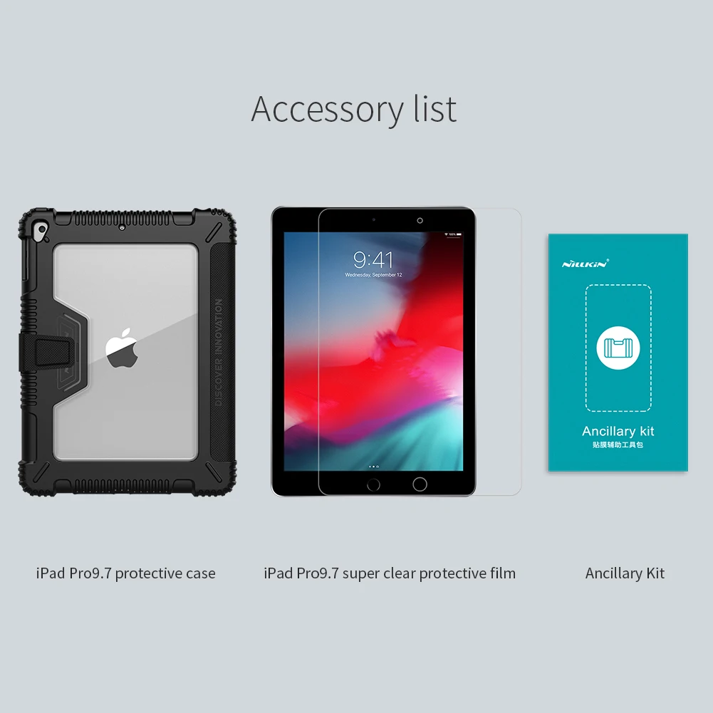 Nillkin for iPad 9.7 2018 / 2017 PU Leather + PC Case Smart Flip Cover Shockproof Tough Gift Screen Film | Компьютеры и офис
