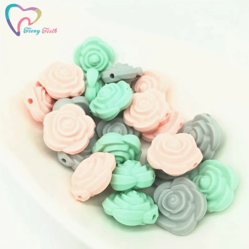 9 шт. разноцветные силиконовые бусины для прорезывания зубов конфетных цветов с