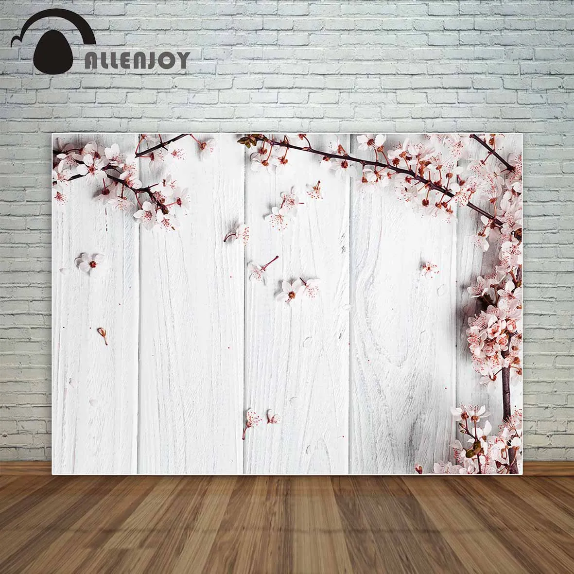 Allenjoy розовые цветы весна на белой деревянной доске фон для фотосъемки Виниловый