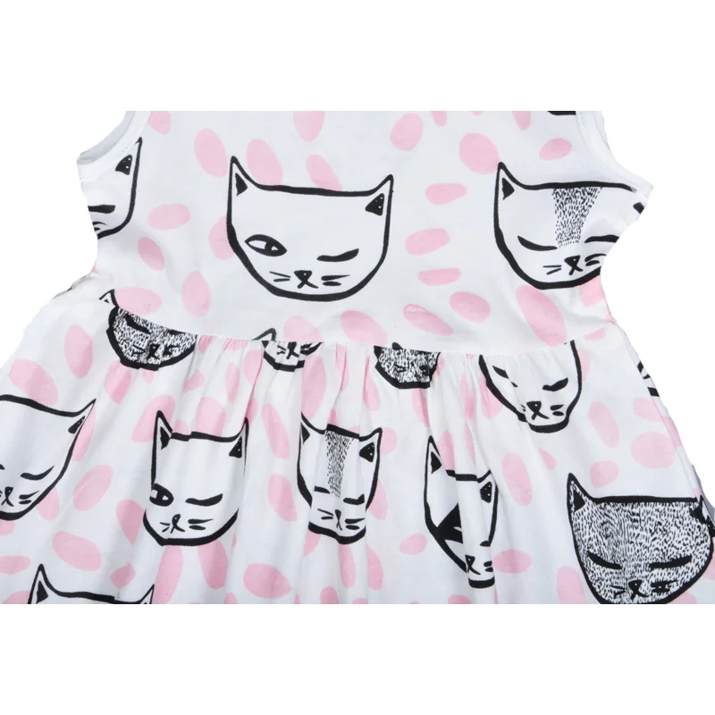 New Summer Style Baby Girl Clothing Dresses Cartoon Cat Kids Princess Dress Brand Toddler Party Wedding Clothes | Детская одежда и