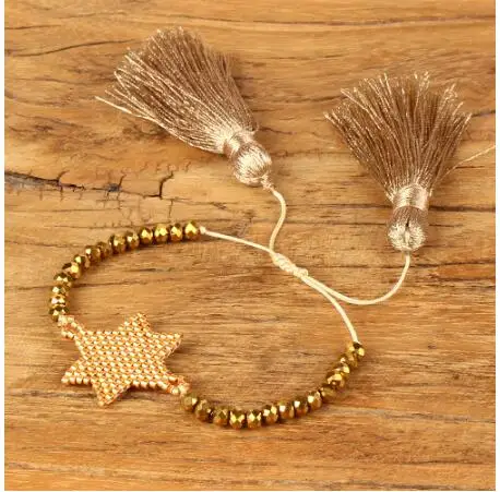 OAIITE MIYUKI браслет ювелирные изделия Pulseras Mujer Moda дропшиппинг новые золотые браслеты со звездами женские летние пляжные ручной работы