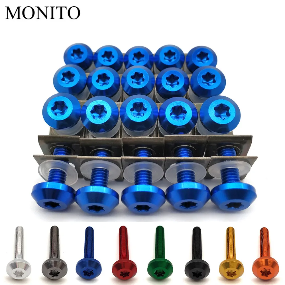 Комплект болтов и гаек M6 для мотоцикла комплект крепежных зажимов YAMAHA mt07 mt09 fz07 fz09 mt/fz 07 09 mt10 xsr 700 20 шт.|Гайки
