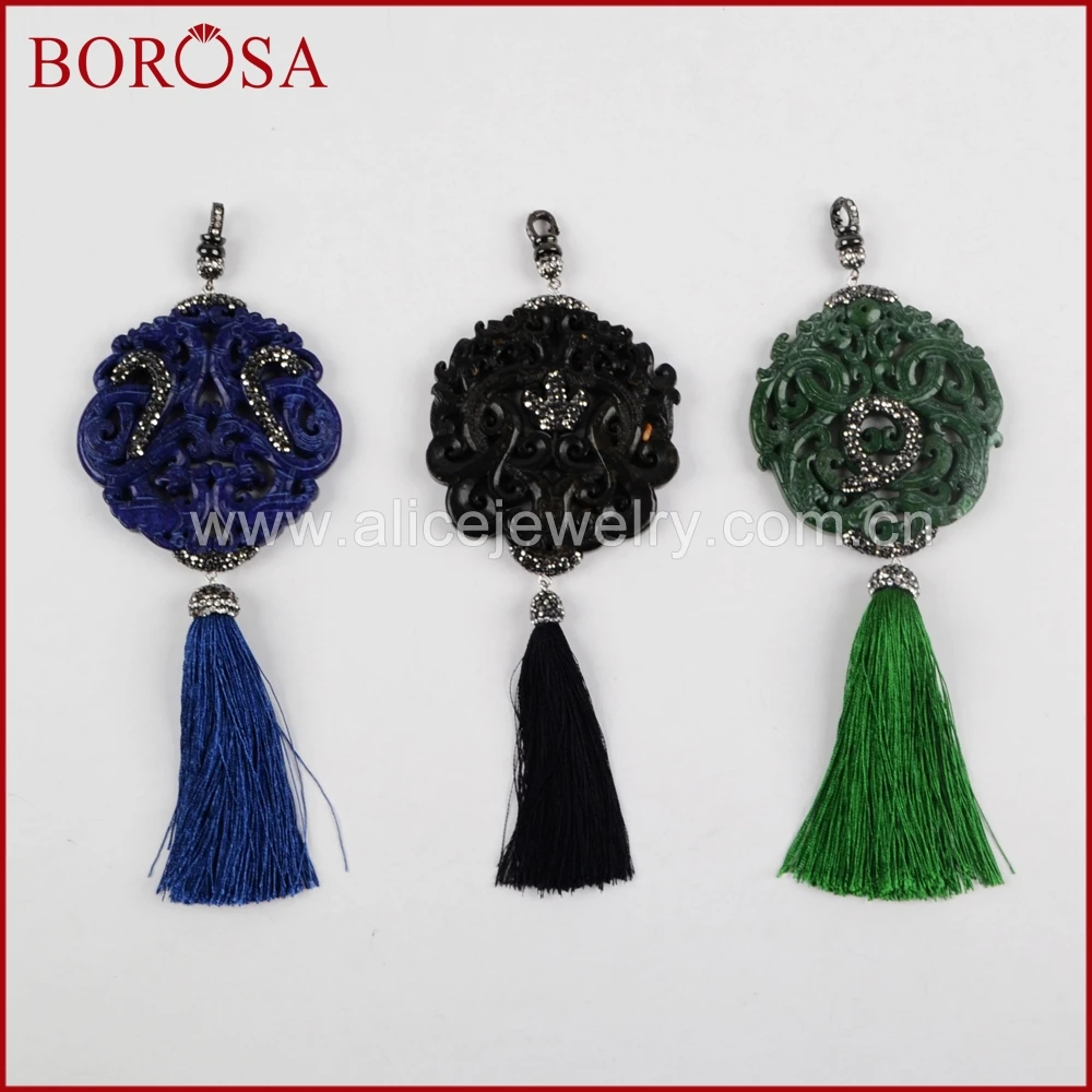 Бренд borosa Радужный дизайн драгоценные камни резные натуральный камень стразы