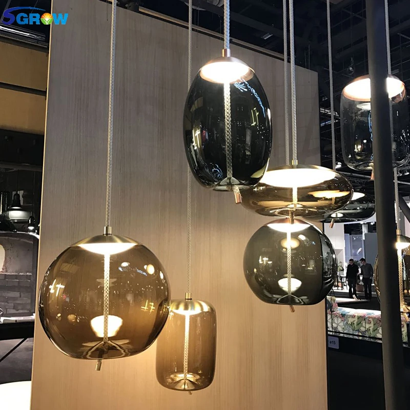 

SGROW Modern Glass Pendant Lights for Living Room Dining Room Bar Bedroom Led Hanging Lamp Simple Indoor Lighting Fixtures