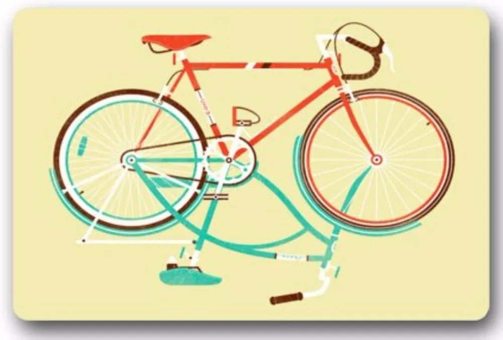

Bicycle Mat Floor Mat Door Mat Neoprene Rubber Non Slip Backing Machine Washable 23.6"(L) x 15.7"(W)