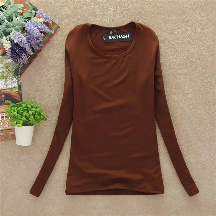 Женский свитер с круглым вырезом и длинными рукавами BACHASH однотонный трикотажный