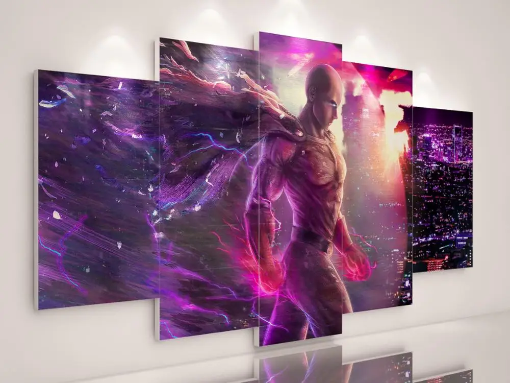 Японский аниме ONE PUNCH MAN холст картина фэнтези мотивационный постер сравнению Cuadros