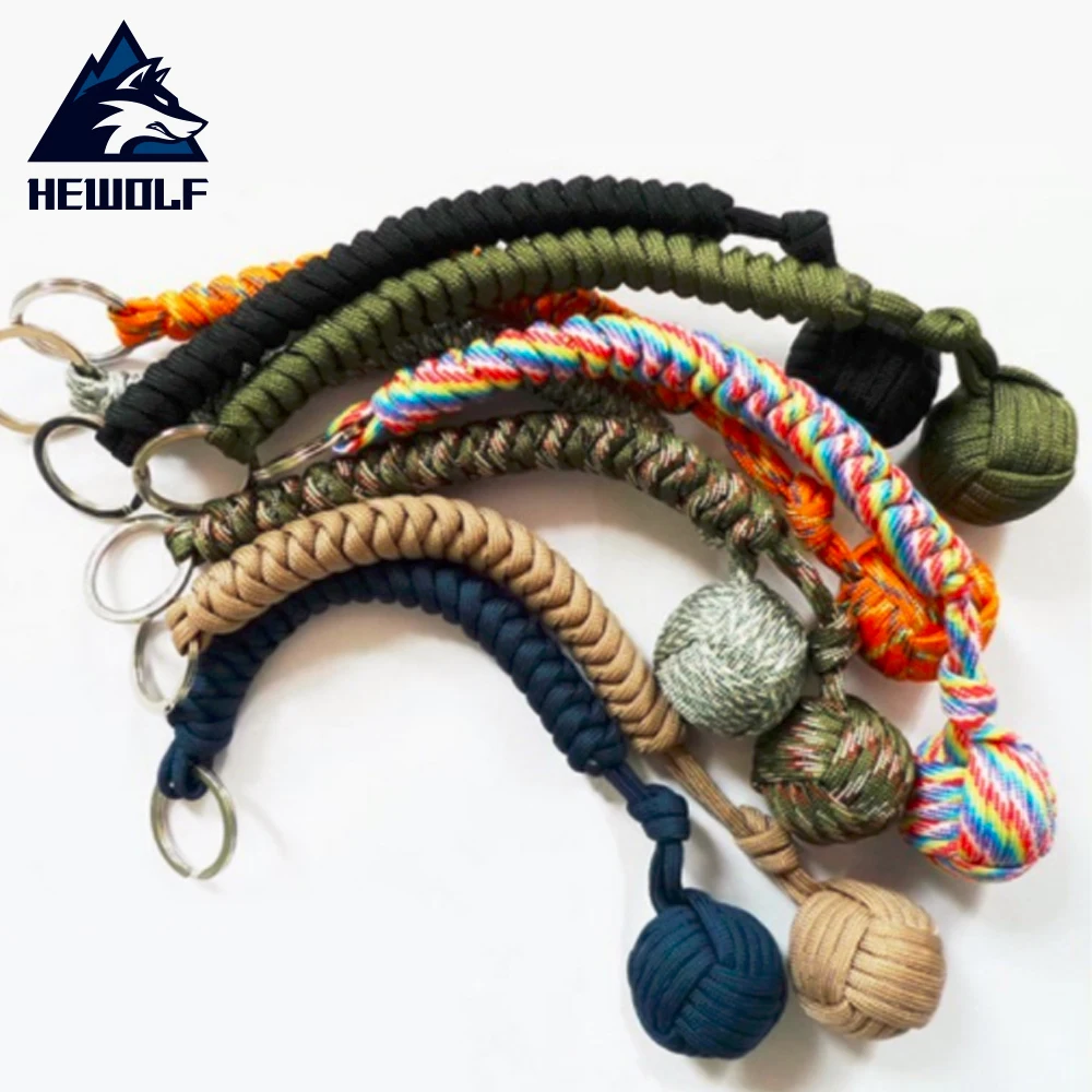 Hewolf Открытый безопасности защиты обезьяна кулак инструмент самообороны ремешок брелок для выживания для девочек женщин 7 цветов