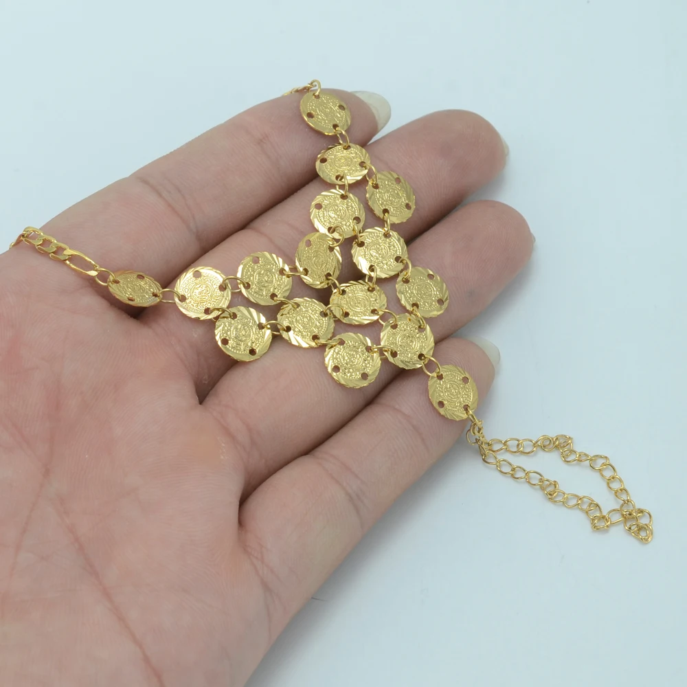 Anniyo ислама монета браслеты с брелоками для женщин золото Цвет арабские цепочки