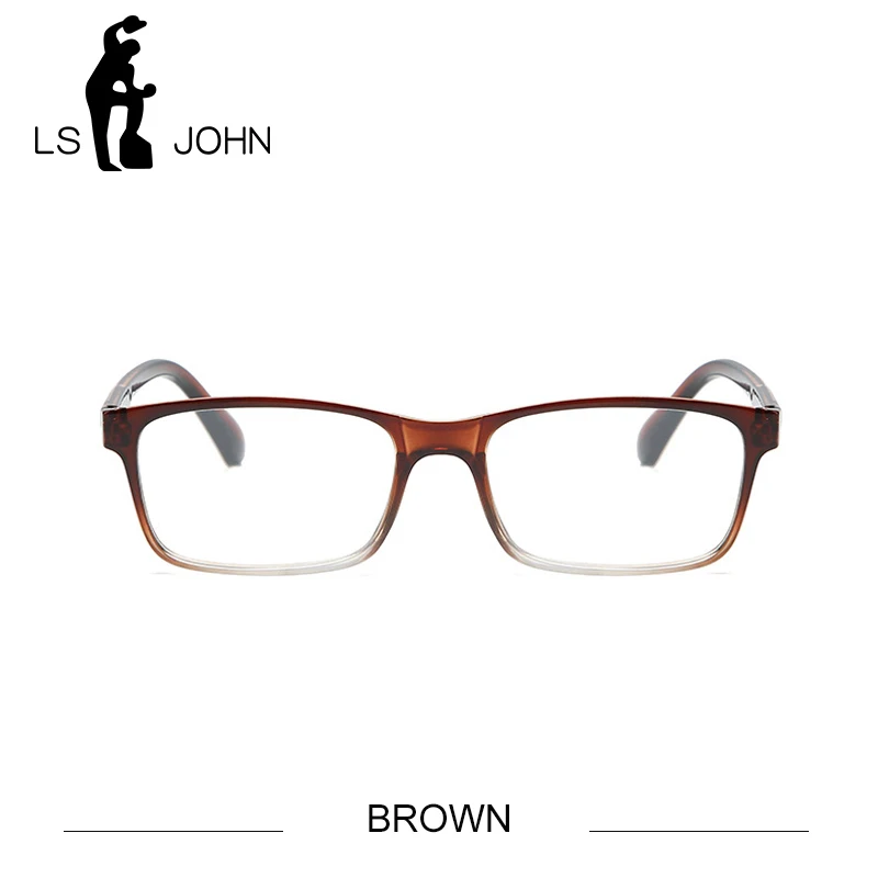 BROWN LS JOHN, полная оправа, прогрессивные очки для чтения, для женщин и мужчин, ультралегкие, анти-голубые лучи, линзы для пресбиопии, очки для чтения+ 4,0 до - Цвет оправы: BROWN
