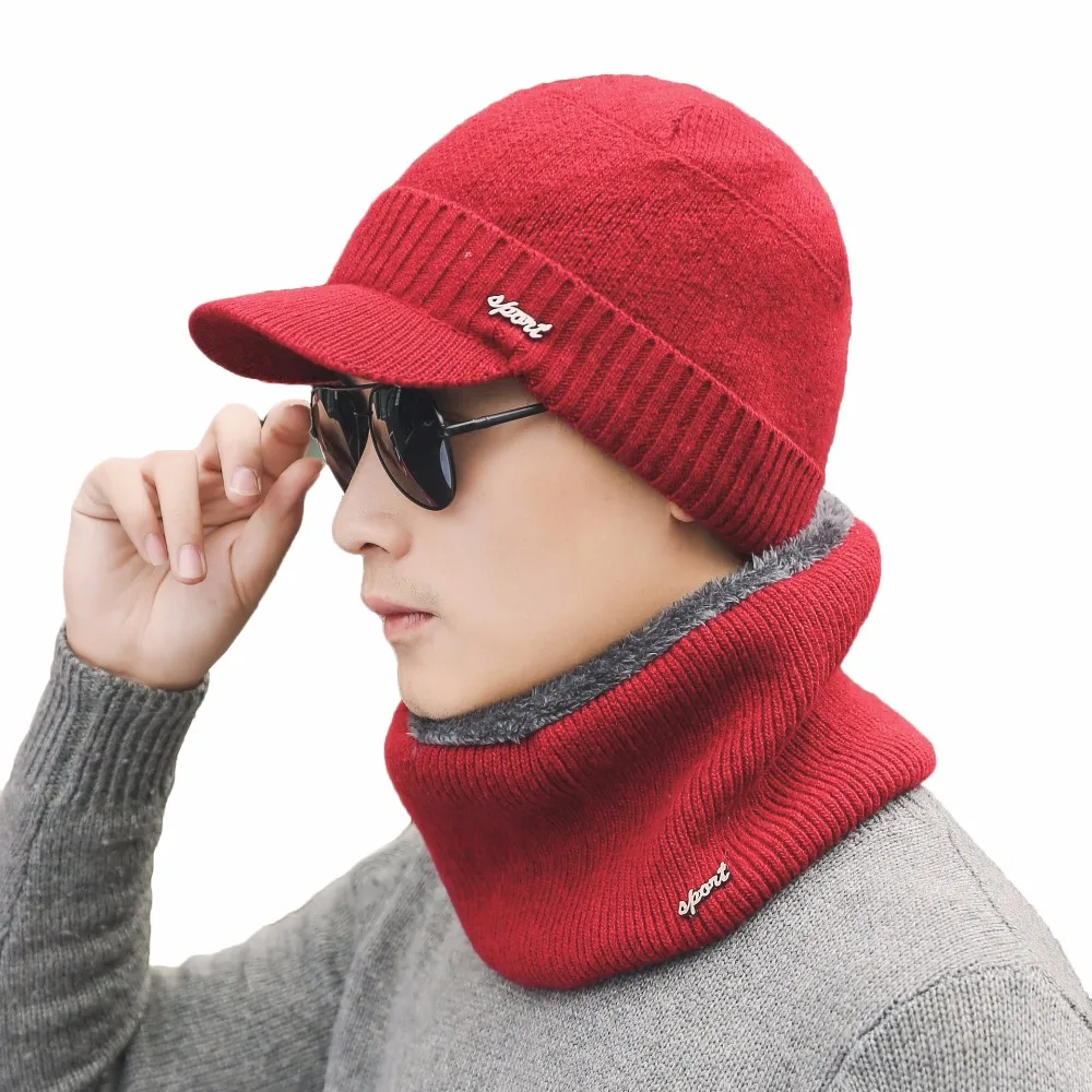 Новинка 2018 Брендовые однотонные вязаные облегающие шапки шапка шарф бархатная