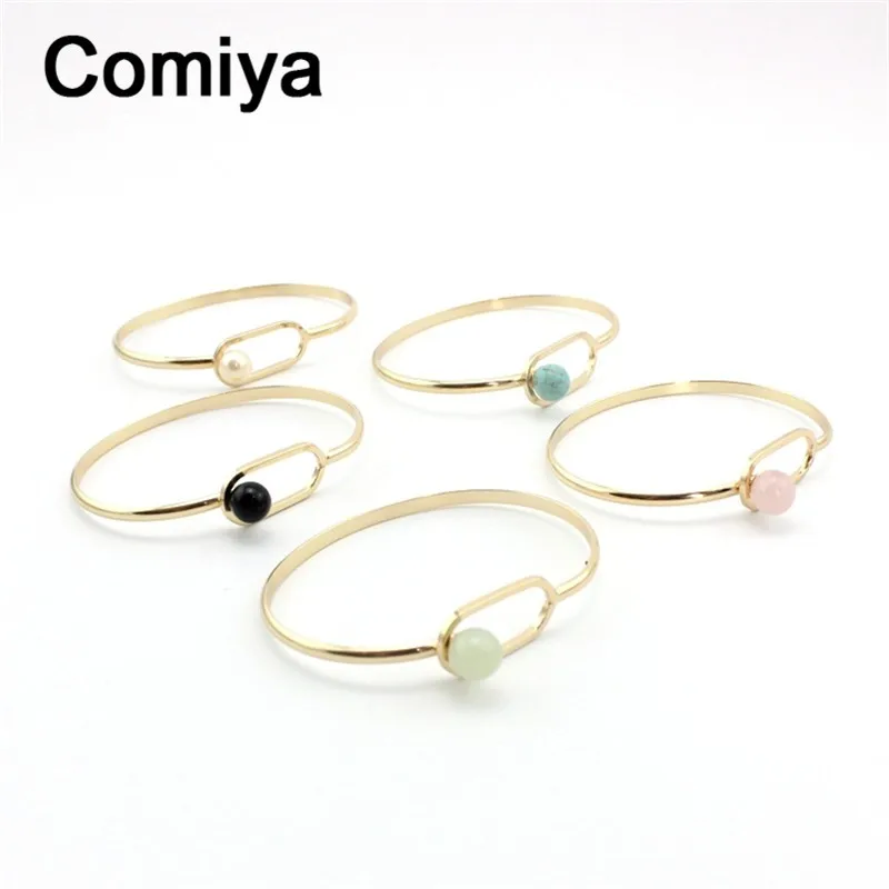 Comiya Jewelery Bracelete Masculino Simulated Peal Stone Lady Bangles Bracelet Acier Inoxydable Femme For Women Fashion Jewelry | Украшения