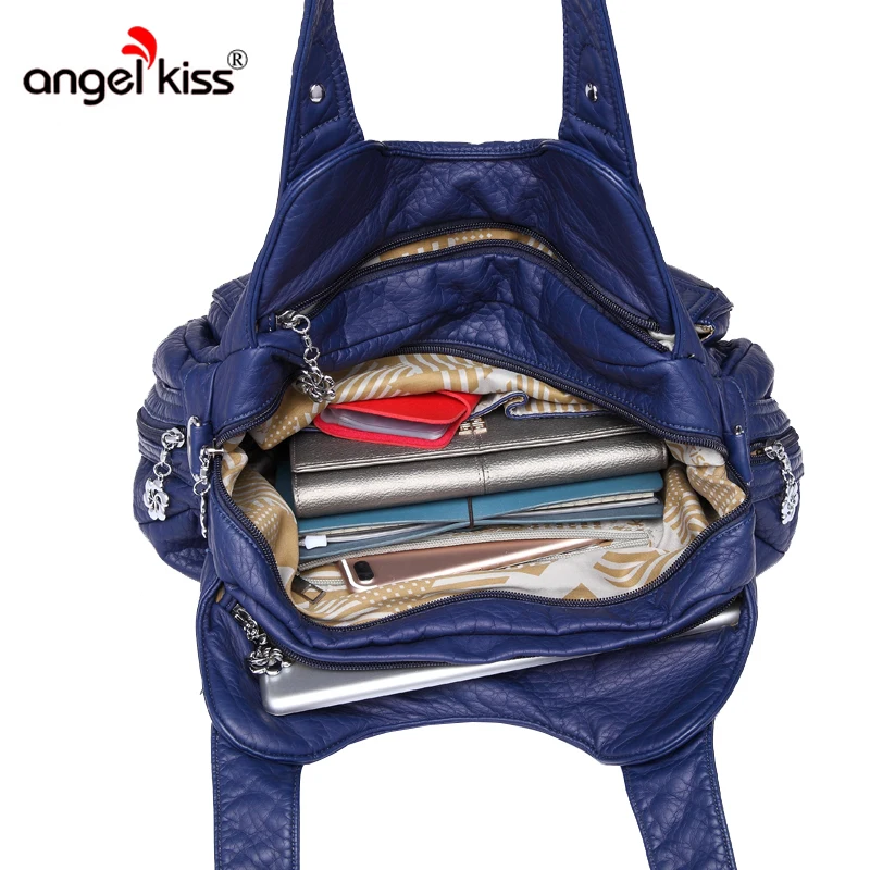 Angel Kiss повседневные сумки Хобо для женщин из искусственной кожи с несколькими