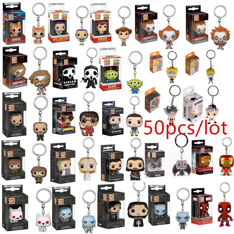 FUNKO POP 50 шт./лот с героями комиксов Марвел, Карманный Брелок Игра престолов игрушка "Dragon Ball" История гуся ПВХ-трансформаторы приобретаемые форму игрушки для магазин оптовой торговли