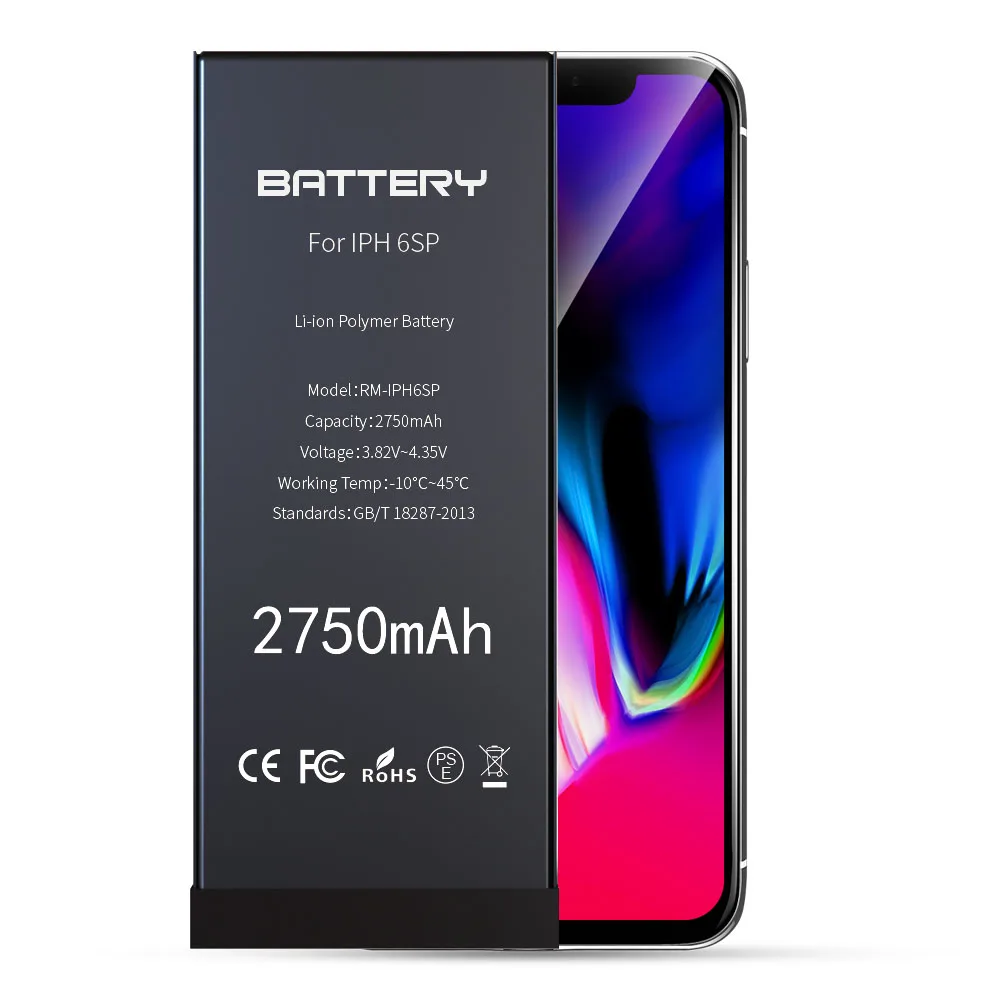 Высокое качество 50 шт./лот E-Faith литий-ионная батарея для Apple iPhone 6S Plus 6SP внутренние сменные батареи 2750mAh 3,82 V-4,35 V