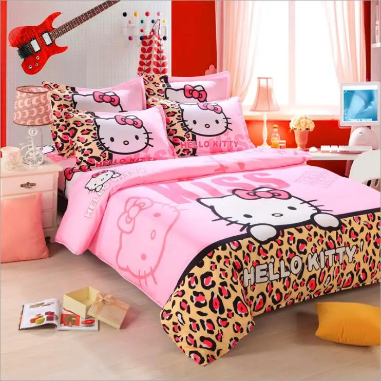 18 Комплект постельного белья с рисунком Hello Kitty Doraemon 4 шт./3 шт. пододеяльник набор постельного белья из мягкого полиэстера набор простыней для плоской кровати наволочка - Цвет: 18