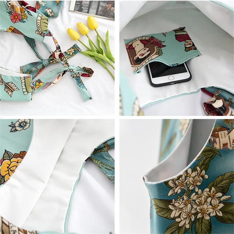 Женская сумка через плечо Magic Fish модная школьная мятно-синего цвета