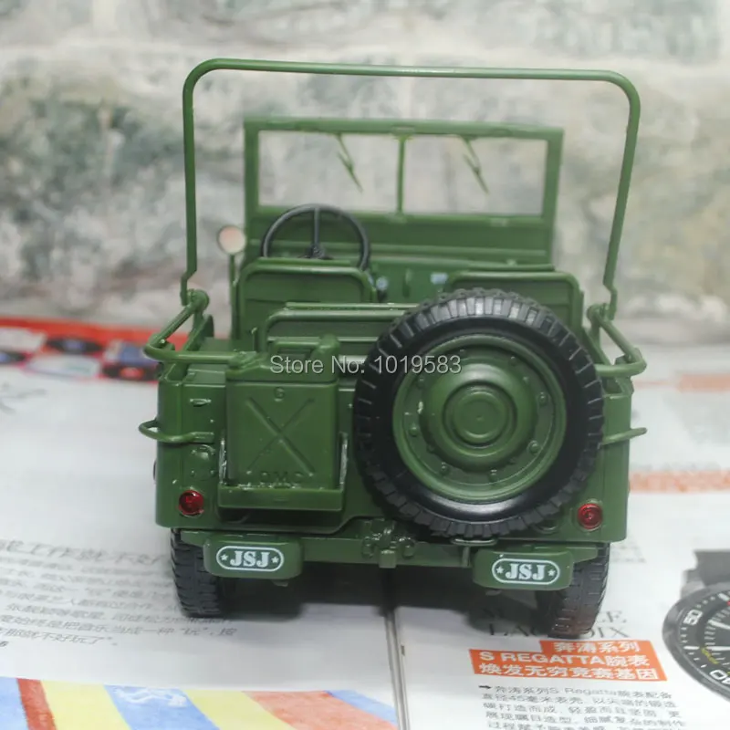 YJ 1/18 Scale World War II U. S. Army Willys JEEP Diecast Metal Car Model Toy New In Box For Collection/Gift/Kids |