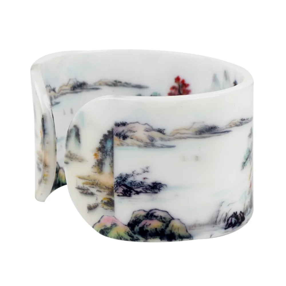 Винтажные пластиковые браслеты WEVENI в цветочек с изображением китайского горного