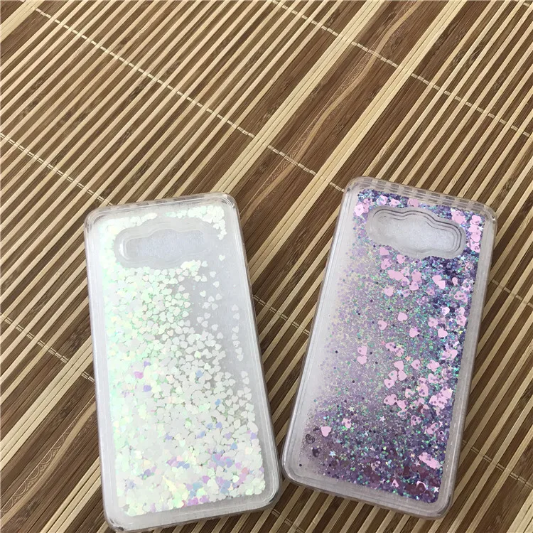 Bling Flowing Heart Love sequin Soft TPU Cases for Samsung Galaxy J4 J6 J8 2018 J3 J7 J5 2016 Prime Quicksand Liquid Coque |