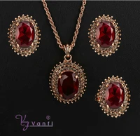 kfvanfi fashion antique gold color jewelry sets colorful crystal design classic vintage zinc alloy rhinestones jewelry gift
