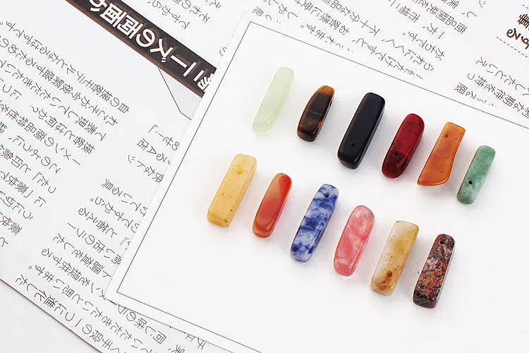 

Ritoule DIY handmade jewelry accessories natural dyed stone pendants earrings rectangular material color random send