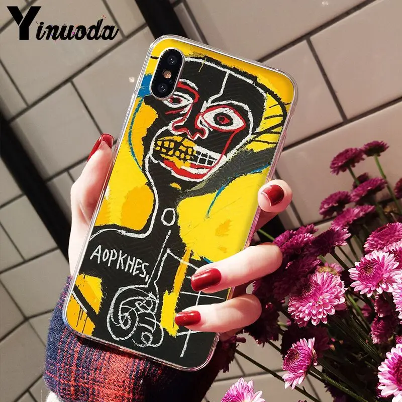A10 Yinuoda Jean Michel Basquiat Art Graffiti Smart Cover прозрачный мягкий чехол для телефона для iPhone 8 7 6 6S Plus X XS MAX 5 5S SE XR - Цвет: A10