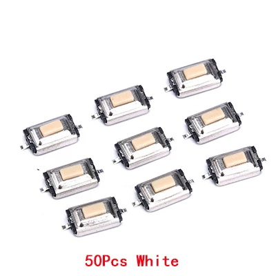 50 шт. 3*6*2,5 мм 3*6*2,5 H 3x6x2,5 мм SMD Белая кнопка переключатель микропереключатель переключатель такт высокое качество - Цвет: 50pcs white