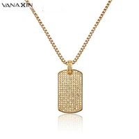vanaxin mens pendant necklaces full micro pave ice out blingbling hip hop rhodium plated gold color trendy women jewelry