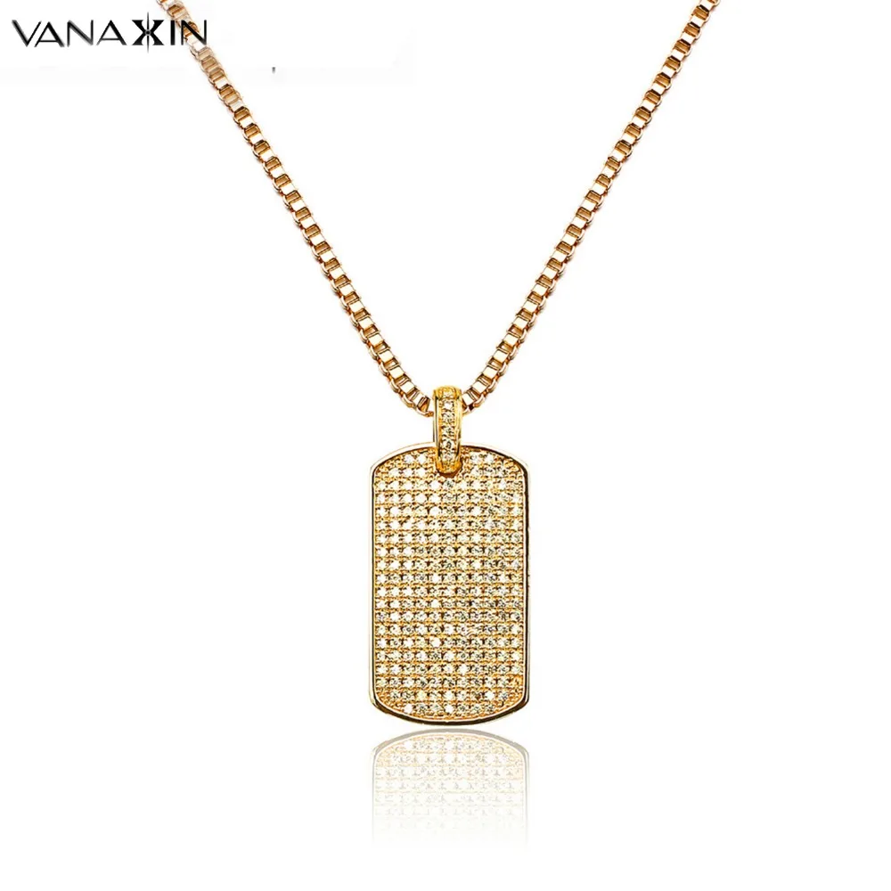 VANAXIN мужские ожерелья с кулоном полностью микро проложить лед Blingbling хип хоп
