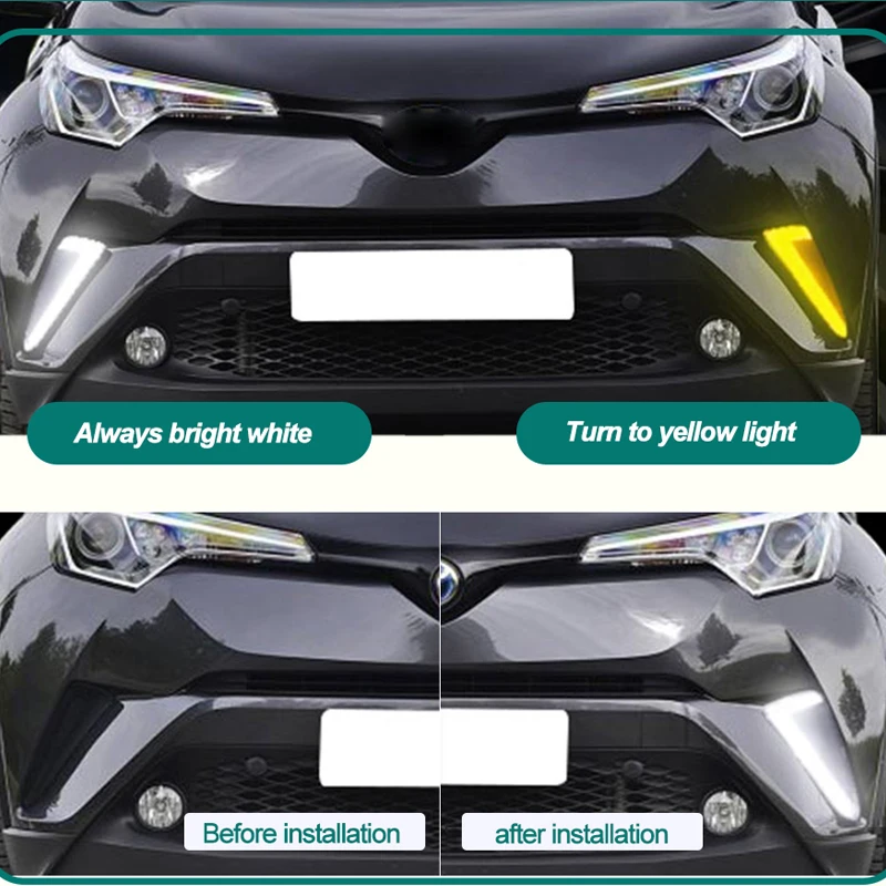 Hlxg автомобильный мигающий 2 шт. для Toyota CHR 2017 2018 Светодиодный дневной ходовой
