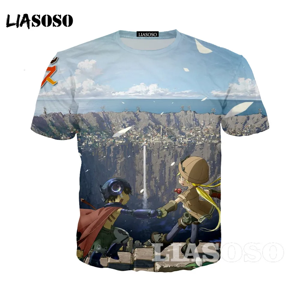 LIASOSO летняя новая мода для мужчин и женщин с коротким рукавом 3D принтом аниме