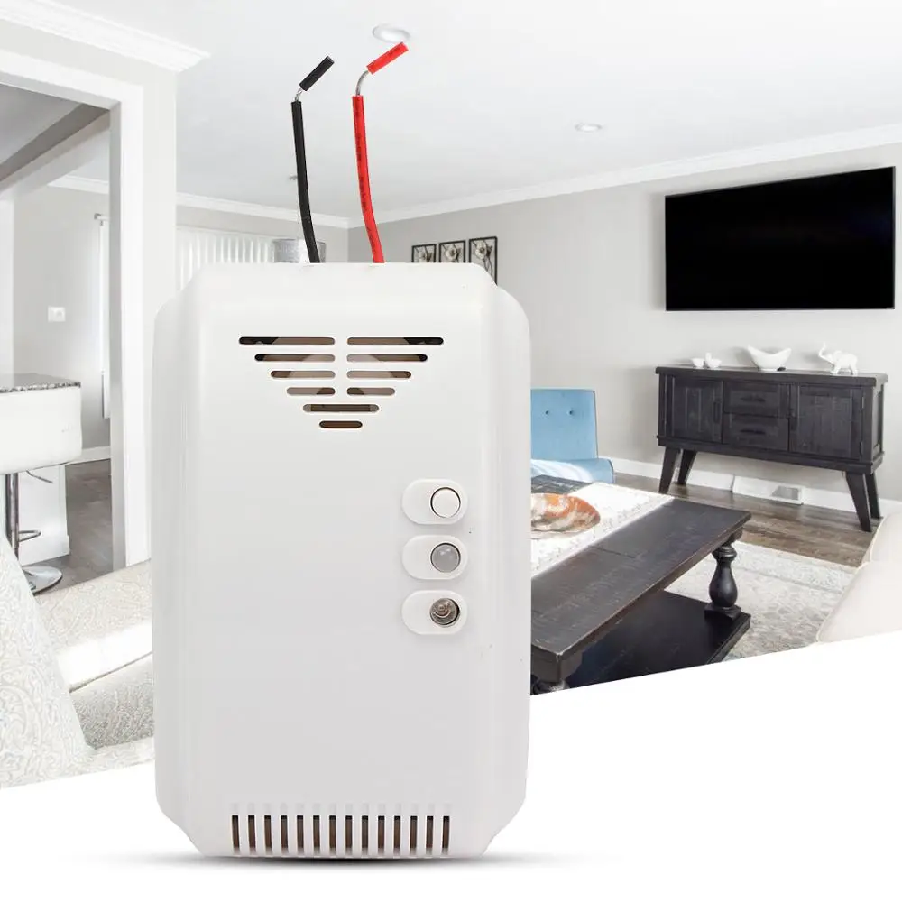 

12V LPG LED Flash Alarm Sound Propane Butane Combustible Gas Coal Leak Alarm Detector Sensor Motor For Home Security Safety