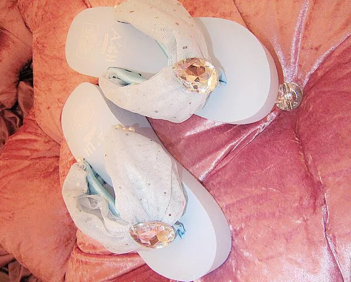 Ручная работа перламутровые сланцы ангела сны толстая подошва шлепанцы женские