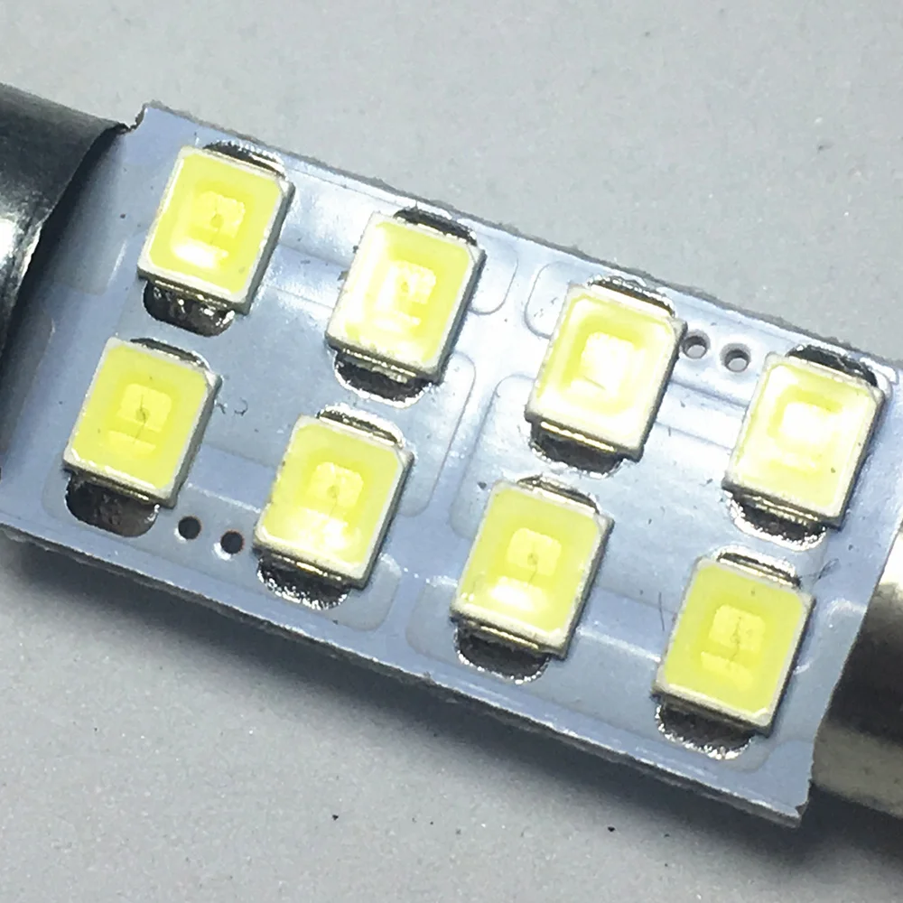 Фото Супер-яркие светодиодные гирлянды 8SMD 1210 для салона автомобиля, 31 мм, 36 мм, 39 мм, 41 мм, 2 шт., лампы-фестоны, белые лампы для чтения, 12 В постоянного тока №3
