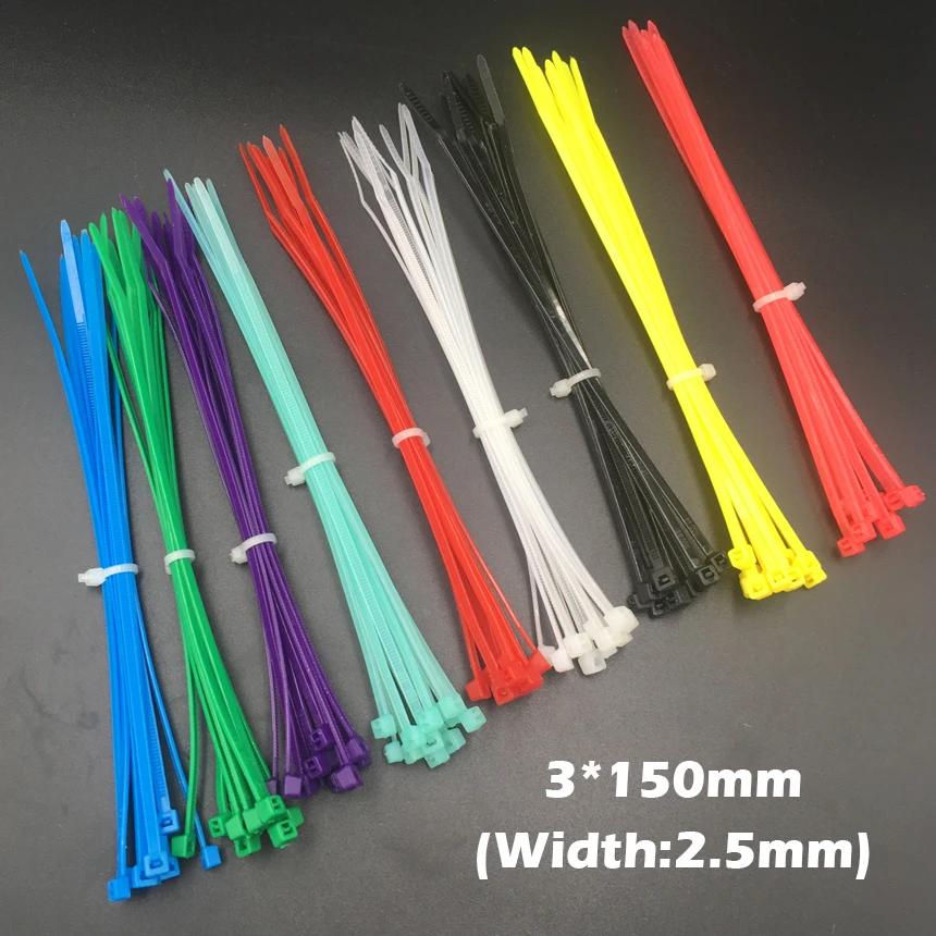 100 шт. 3x150 3*150 мм (ширина 2 5 мм) Желтый Белый Черный Nylon66 Сетевой электрический