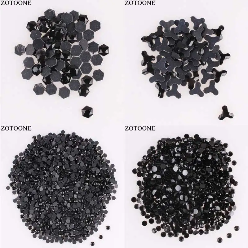 ZOTOONE 50 шт. Сделай Сам черный 5 мм плоские стразы s для рукоделия дизайн ногтей