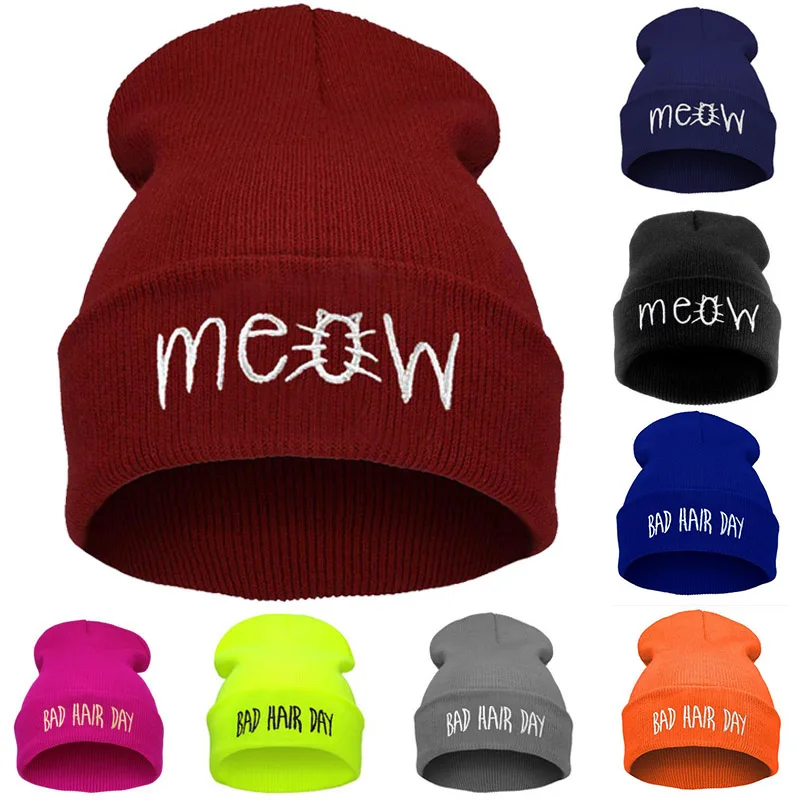 Новинка, зимняя шапка с вышивкой, мужские шапки, женские шапочки, теплая хип-хоп шапка, шерстяная вязаная шапка, женские шапочки