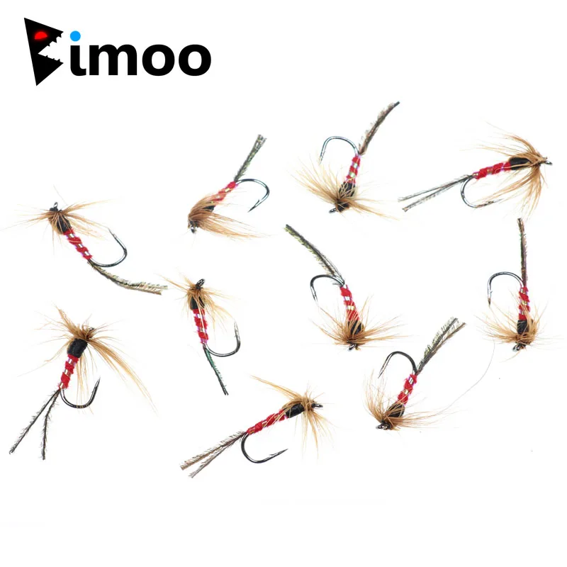 Рыболовная приманка Bimoo 10 шт./лот № 8 с крючком для ловли нахлыстом форель синяя