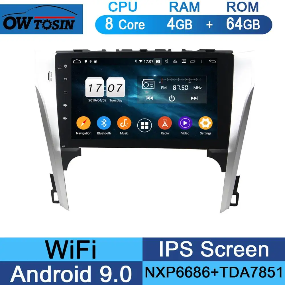 64G 10," ips Восьмиядерный 4G+ 64G Android 9,0 автомобильный DVD мультимедийный плеер для Toyota Camry 2012 2013 gps компактное минирадио CarPlay Parrot BT - Цвет: 64G