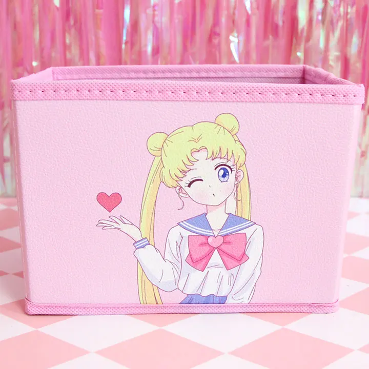 Мультяшная милая My Melody Cardcaptor Sakura Сейлор Мун Косметические Сумки для девушек косметички игрушки складной ящик для хранения сумка органайзер - Цвет: Бежевый