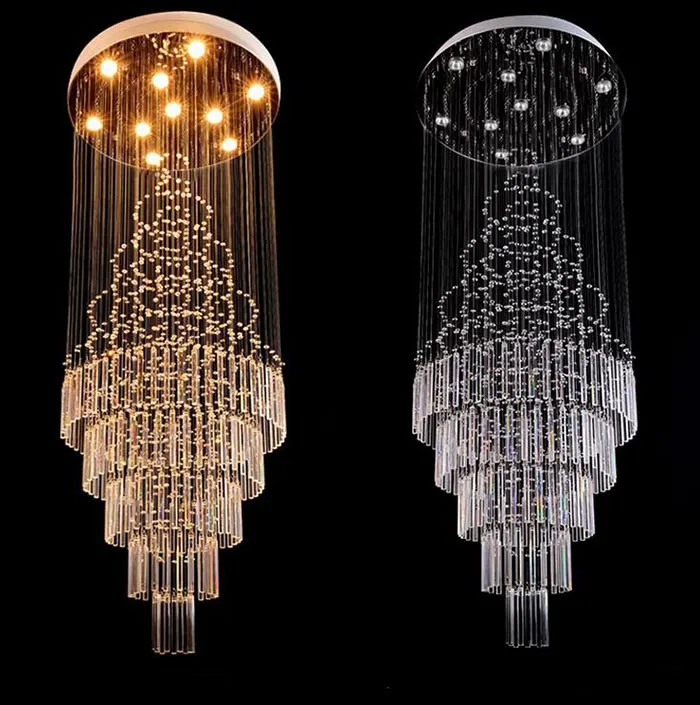 Роскошные лестницы длинная прозрачная люстра арт деко дизайнерские люстры