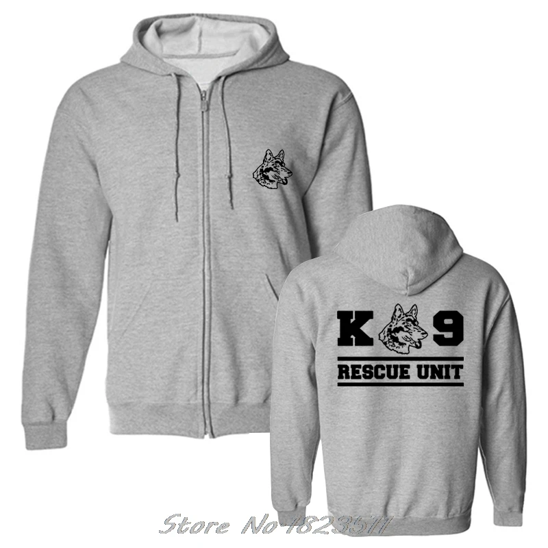 Hot Autumn Winter K9 Rescue Dog Sweatshirt Unit Police Handler Fireman German Shepherd Tee Men Hoodie Cool Hoody Jacket Tops | Мужская