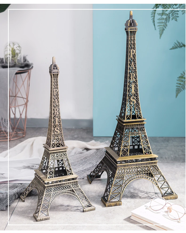 Mini Metal Iron Paris Tower Statue of Liberty Big Ben Models Home Decoration Crafts Building Cafe Living Room Office Figurine