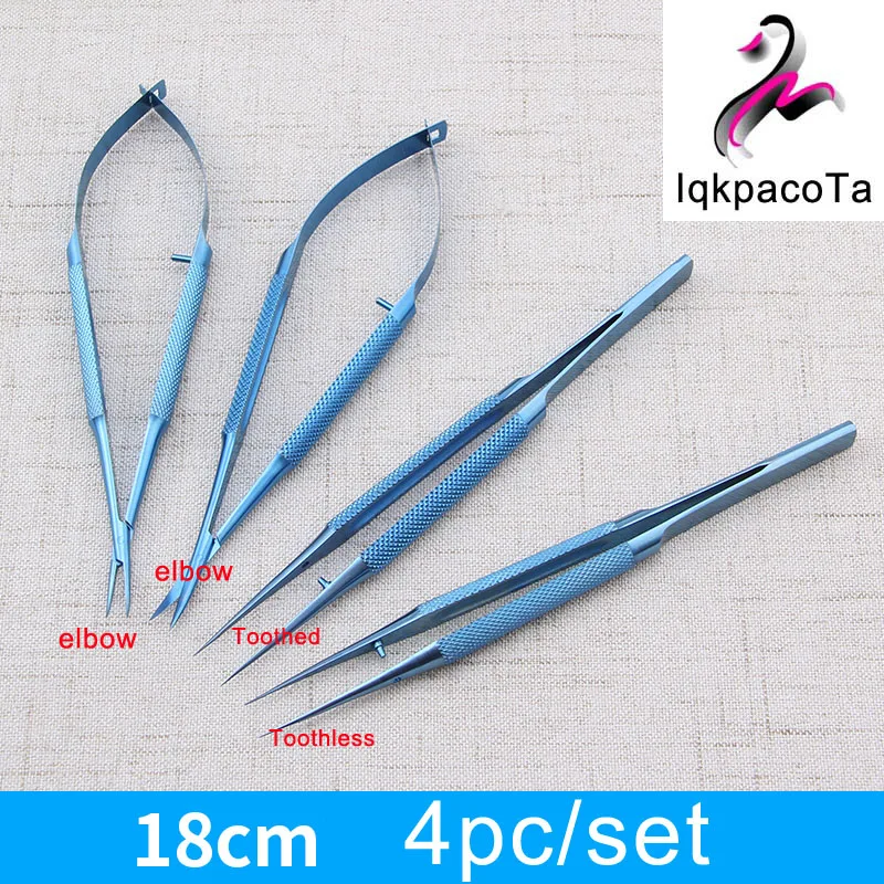 4 шт./компл. титановые микрохирургические инструменты для микрохирургии набор