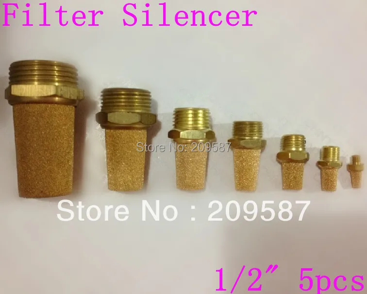 5 шт. пневматический фильтр глушитель спеченные бронзовые 1/2 &quot BSPT |