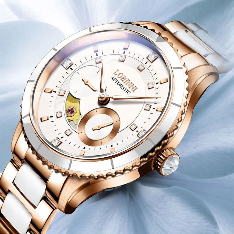 Top Luxury Brand LOBINNI Women Watches Japan MIYOTA Automatic Mechanical Clock Sapphire Diamond Skeleton Ladies Watch L2018-2 enlarge