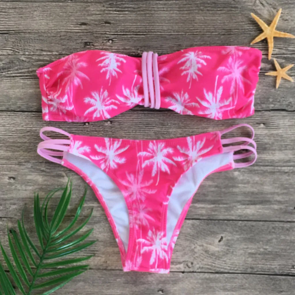 Бикини 2020 сексуальное женское бикини с цветочным принтом купальник из двух