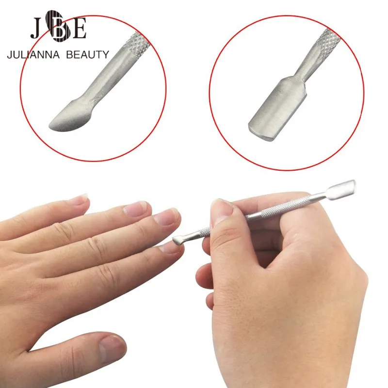 Нержавеющая сталь кутикулы толкатель для удаления ложки триммер металлический